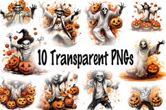 Spooky Halloween Clipart - 10 Skeleton Transparent PNGs Product Image 10