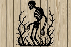 Halloween skelton stencil silhouette SVG Product Image 1