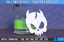 Skull Coaster Laser Cut | Drinks Coasters | Halloween Design Product Image 1