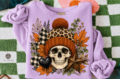 Halloween Skull PNG,Leopard Beanie and Autumn Leaves Design Product Image 1