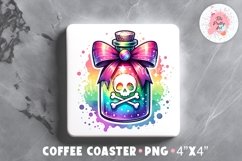 Fall Square Coaster, Coffee Square Coaster Sublimation Png,  Square Coaster Png