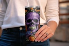 Halloween Skull Tumbler Sublimation Wrap Product Image 3