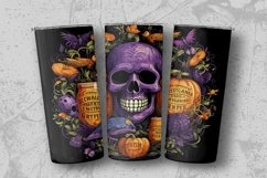 Halloween Skull Tumbler Sublimation Wrap Product Image 4