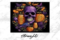 Halloween Skull Tumbler Sublimation Wrap Product Image 5