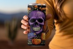 Halloween Skull Tumbler Sublimation Wrap Product Image 6