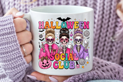 Halloween Social Club Sublimation PNG, Skeleton Girls Product Image 4