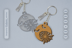 Halloween Spider Web Keychain SVG Product Image 2