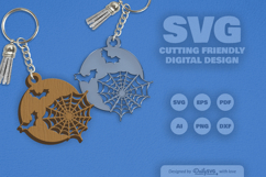 Halloween Spider Web Keychain SVG Product Image 1