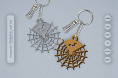 Halloween Spider Web Keychain SVG Product Image 1