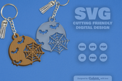 Halloween Spider Web Keychain SVG Product Image 2