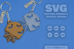 Halloween Spider Web Keychain SVG Product Image 2