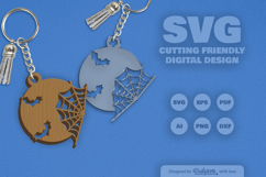 Halloween Spider Web Keychain SVG Product Image 7