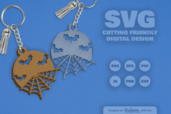 Halloween Spider Web Keychain SVG Product Image 2