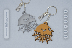 Halloween Spider Web Keychain SVG Product Image 2