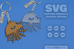 Halloween Spider Web Keychain SVG Product Image 9