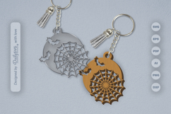 Halloween Spider Web Keychain SVG Product Image 2