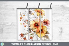 GorgeousHalloween Spiderweb Flowers Tumbler design.