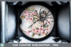 GorgeousHalloween Spiderweb Flowers Car Coaster design.