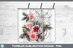 GorgeousHalloween Spiderweb Flowers Tumbler design.