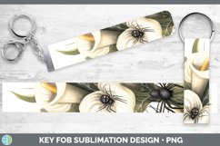 GorgeousHalloween Spiderweb Flowers Key Fob design.