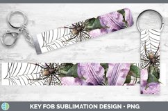 GorgeousHalloween Spiderweb Flowers Key Fob design.