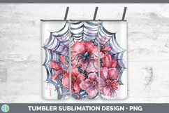 GorgeousHalloween Spiderweb Flowers Tumbler design.