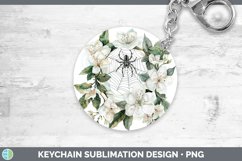 GorgeousHalloween Spiderweb Flowers Keychain design.