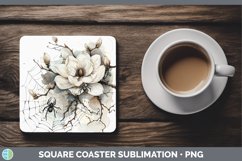 GorgeousHalloween Spiderweb Flowers Square Coaster design.