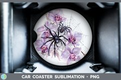 GorgeousHalloween Spiderweb Flowers Car Coaster design.