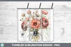 GorgeousHalloween Spiderweb Flowers Tumbler design.