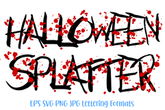 Halloween Splatter Lettering Font Horror Blood ABC SVG PNG Type by Squeeb Creative