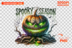Halloween Spooky Season Creepy Pumpkin Clipart PNG Design Product Image 5