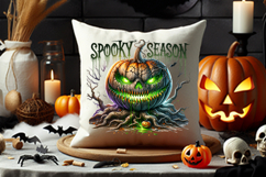Halloween Spooky Season Creepy Pumpkin Clipart PNG Design Product Image 4