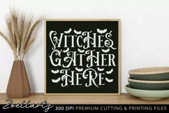 Witches Gather Here Spooky Halloween Sign SVG PNG EPS DXF Product Image 4