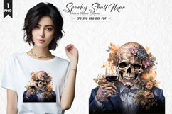 spooky skull man watercolor clipart