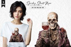 spooky skull man watercolor clipart
