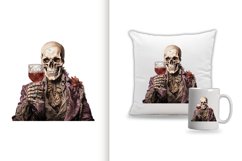 spooky skull man watercolor clipart png