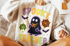 Spooky Teacher PNG, Halloween Teacher PNG, Ghost PNG, Fall Product Image 3