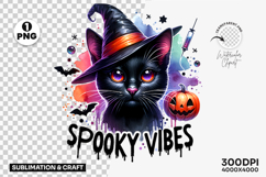spooky vibes png, black cat witch hat clipart, halloween pumpkin png, spooky halloween cat, halloween sublimation design, witch hat pumpkin clipart, halloween black cat png, halloween party design, halloween scary vibes png, halloween printable art