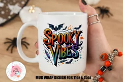Halloween Bat Mug Wrap For 11 oz and 15 oz, 3d Mug, Halloween Png