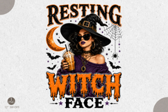 Halloween Spooky Witch Coffee Lover PNG,Halloween Product Image 1