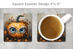 Halloween square coaster, Halloween Magnets Product Image 1