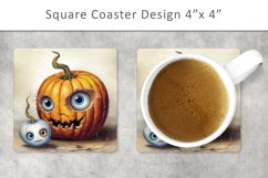 Halloween square coaster, kitchen decor Product Image 1