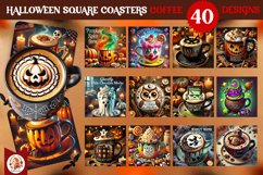 Halloween Coffee Coaster Bundle, Square Coaster Bundle Product Image 1
