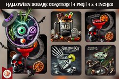 Halloween Cocktails Coaster, Square Coaster Product Image 1