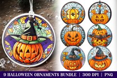 Halloween Stained Glass Ornament Bundle | Halloween PNG Product Image 1