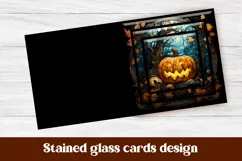 Halloween pumpkin stained glass cards design printable, stained glass cards for cricut, Halloween printable.