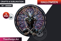 Halloween stained glass clipart, Wendigo gothic halloween Product Image 1