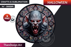 Halloween stained glass clipart, Vampire gothic halloween Product Image 1