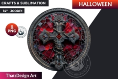 Halloween stained glass clipart, Gothic Cross halloween Product Image 1